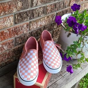 rose dawn checkered vans